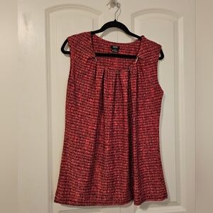 DKR Womens Salmon and Black Sleeveless Tank Top Chain Detail, SZ M